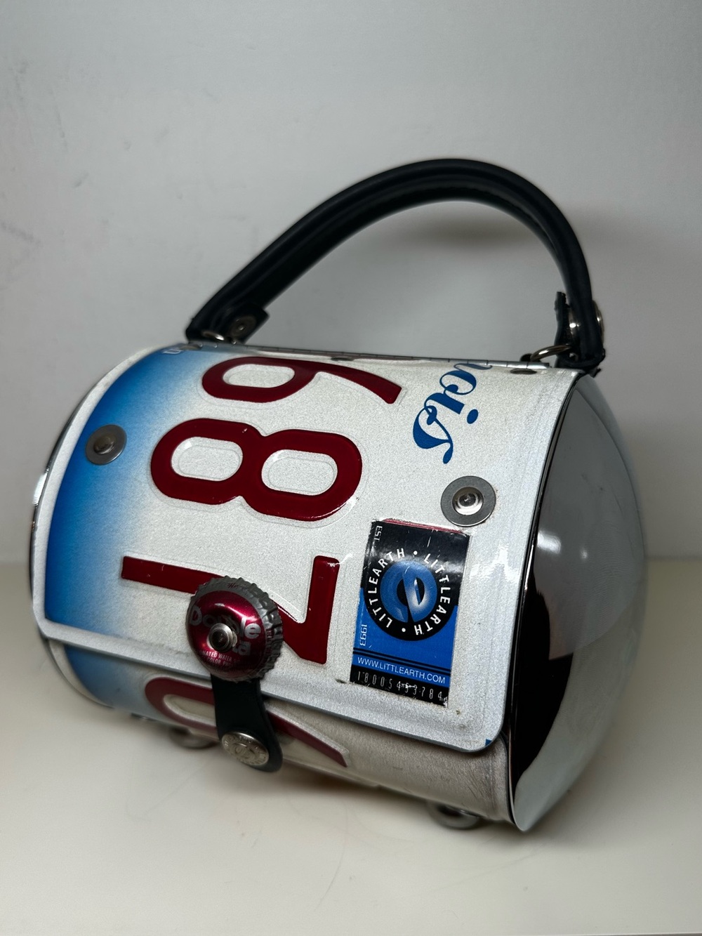 Illinois License Plate Barrel Handbag